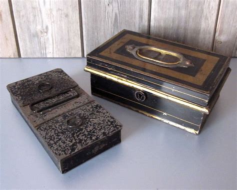 metal money boxes for sale|vintage metal cash box.